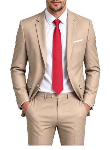 Suit for Men 2 Piece Casual Slim Fit Wedding Men's Suits,Champagne,XX-Large