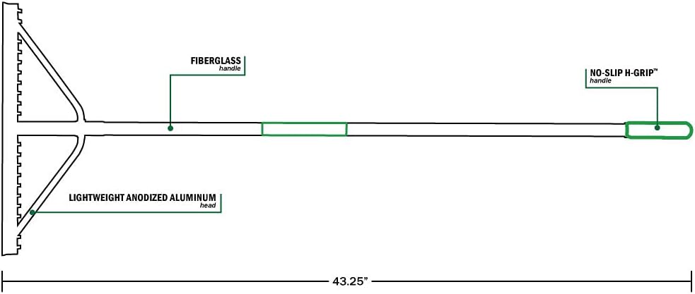 Hooyman Rake with Heavy Duty Construction, Fiberglass Core, Ergonomic No-Slip H-Grip Handles, and High Carbon Steel Tines for Gardening, Land Management, Yard Work, Farming, Food Plot, and Outdoors