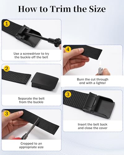 AWAYTR Nylon Golf Belt for Boys -Kids Tactical Belt with Metal Buckle for Baseball Softball Jeans4