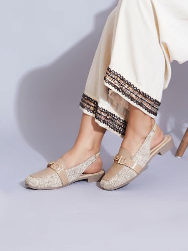 Image of TRYME Elegant Low Heel Mules for Women | Comfortable Slingback Shoes for Daily & Office Wear