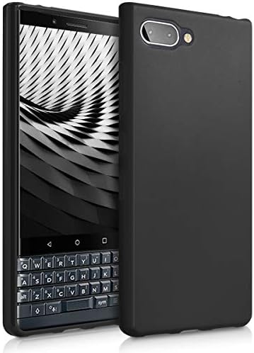 kwmobile Slim Case Compatible With Blackberry Keytwo LE (Key2 LE) Case - Soft Slim Protective TPU Silicone Cover - Black Matte