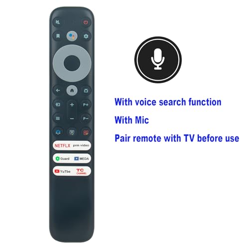 RC902V1 ARC902V FMRH ARC902V FMR1 Replacement Voice Remote Commander Compatible for TCL Q5/Q6/Q7/QM8/S3/S4 Series Google Smart TV C735 C835 C935 R646 S546 S446 Series 32S350G 40S350G 43S350G 55S450G