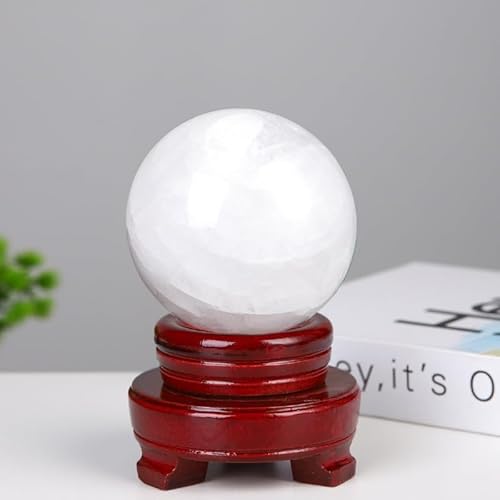 Crystal Ball Ornament with a Ball Base for Home and Parties Home Decoration,White,50mm