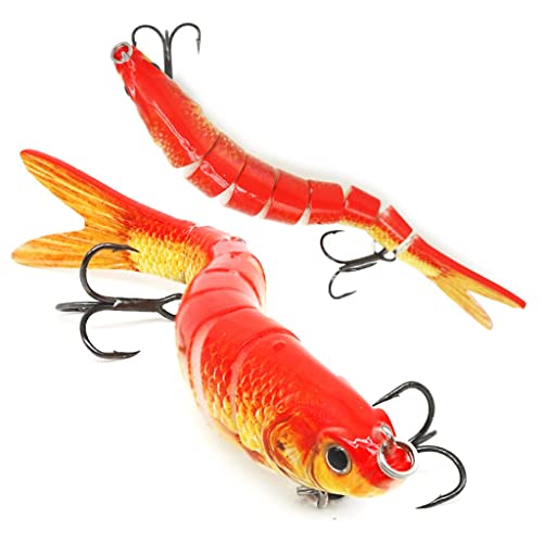 Succthrgi Fishing Plugs For Bass Trout Multi Jointed Swimbaits Slow Sinking Bionic Swimming Lures Bass Freshwater Saltwater Bass Lifelike Fishing Topwater Lures Kit 3Pcs (Size: 3Pcs) #TOP2