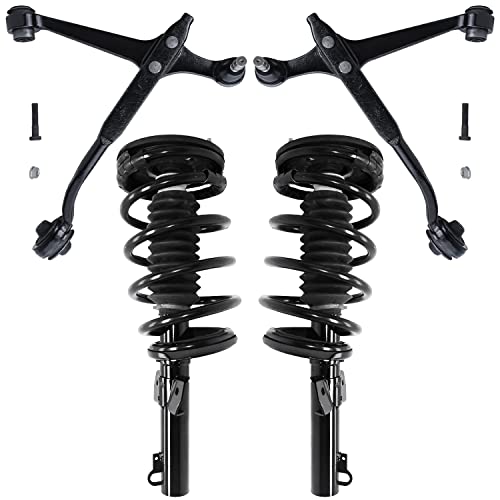 Image of Detroit Axle - Front Lower Control Arm w /Ball Joints + Strut w /Coil Spring Assembly Replacement for 99-03 Ford Windstar - 4pc Set