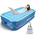 CAMULAND Twin-Size Colchón de Aire Individual con Bomba Incorporada, Altura de 46cm Auto inflado y Desinflado, Colchón Hinchable para el hogar, Camping, Invitados, Viajes (188x99x46CM)