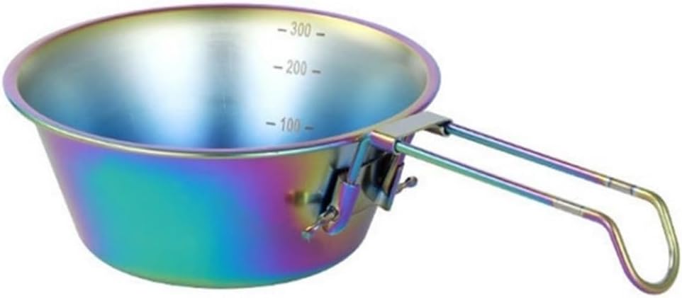 Camp Bowls Stainless Steel Folding Bowl Camping Portable Folding Handle Shiraz Bowl(Colour 2)