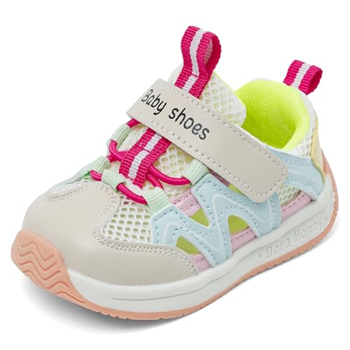 Toddler Boy Girl Sneakers Fixed-tie Flexible Baby Walking Running Tennis Athletic Shoes