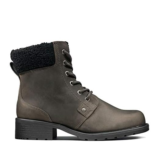 Clarks Orinoco Dusk, Botas Estilo Motero para Mujer, Gris (Dark Grey Lea Dark Grey Lea), 42 EU