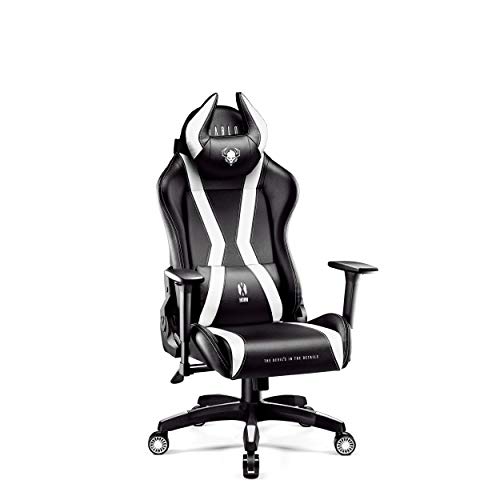 Diablo-X-Horn-Silla-Gaming-para-Ninos-Oficina-Gamer-Apoyabrazos-3D-Cojin-Ajustable-Diseno-Ergonomico-Cuero-Sintetico-Funcion-de-Inclinacion-Negro-Blanco-tamano-para-los-ninos