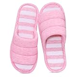 Shevalues Women's Soft Indoor Slippers Open Toe Cotton Memory Foam Slip on Home Shoes House Slippers DP-S