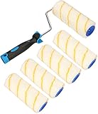 farbroller mit muster EIGENSCHAFTEN – Der KOTARBAU Farbroller zeichnet sich durch eine lange Lebensdauer und Beständigkeit gegen alle aggressiven Lösungsmittel aus und eignet sich daher perfekt zum Auftragen von Emulsionen, Latex- und Silikonfarben, Dispersionsfarben, Korrosionsschutzmitteln, Acryllacken und Harzen. Die Walze hat einen Polyamidbezug mit einem charakteristischen goldenen Faden, dessen Struktur absorbiert perfekt die Farben, daher ermöglicht die Walzenbürste schnelle und saubere Renovierungsarbeiten.