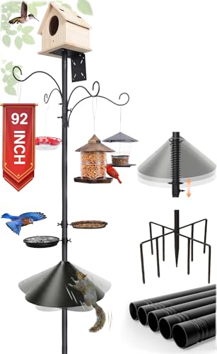 eWonLife 92 Inch Squirrel Proof Bird Feeder Pole