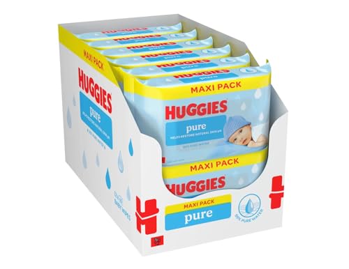 Huggies Pure Wipes 12 x 60 wipes (New Package)