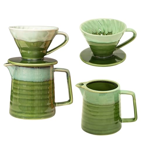 Topadorn Pour Over Coffee Maker Set, 13 Oz Ceramic Coffee