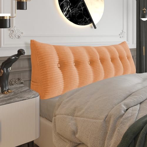 BNCKTRD Headboard Pillow Queen, Bed Wedge Pillow Headboard Headrest, Peachy