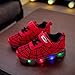RAYCHY Toddler Boys Girls Light Up Shoes LED Lightweight Mesh Breathable Walking Sneakers Red