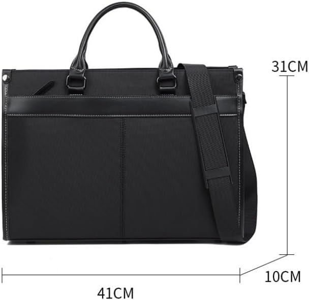 Men's Black Nylon Briefcase Shoulder Bag for Business Commuting Office Use Laptop