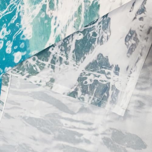 Image of TOMOZ Funny Animal Shower Curtain, Cool Raccoon Riding Shark Theme Ocean Shower Curtain for Bathroom, Fun Nautical Hilarious Fabric Bath Curtain with 12 Hooks 69 x 78Inch