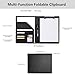 Black Portfolio Organizer, Leather Portfolio for Men, Business Binder with Pen Holder, Resume Portfolio Folder, Clipboard Folder for Notebook, Padfolio Clipboard Included Pen and Notepad (Black)