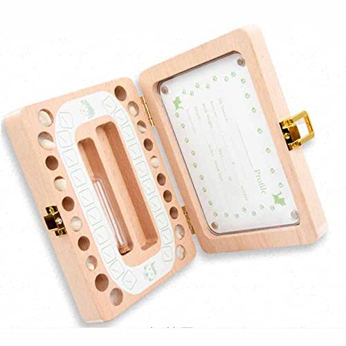 ATIN Baby tanden doos, houten kinderen tanden organizer doos met fotolijst geheugen, melk tanden opslaan organizer kit voor kinderen melk tanden lanugo geheugen opbergdozen - Image 5