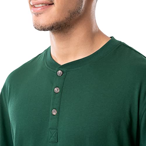 IZOD Men's Jersey Henley Top and Micro Fleece Pant Sleep Set3