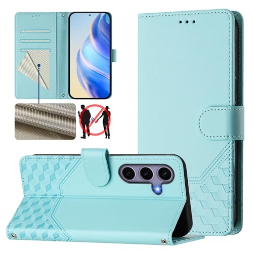 Étui Galaxy S25 avec blocage RFID anti-piratage et clapet magnétique vert