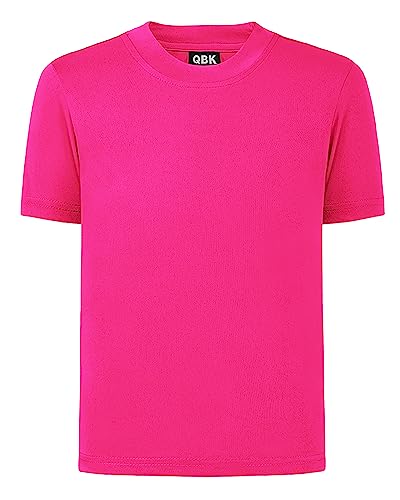 Image of QBK 2T to Youth Neon Shirt Kids UPF 50+ Dry Fit Athletic Short Sleeve Rash Guard T Shirts for Boys Girls Sports Undershirt