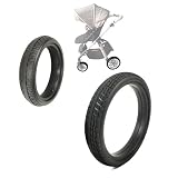 Stroller Wheel Tire Compatible for Silver Cross Pioneer Front Or Back Wheel Custom Tyre Cover PU Tubeless DIY Baby Buggy Replace Accessories(2 Front-Pioneer)
