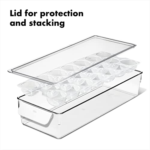Recipiente para huevos transparente con bandeja de plástico extraíble 5