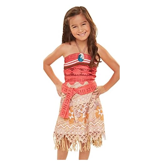 Disney Princess Moana Dress Sing & Shimmer Musical Dress Up Outfit, Sing-A-Long to “How Far I'll Go” Perfect for Pretend Play & Dress Up - One Size - Fits Girls Ages 3-6 Years Old [Amazon Exclusive]
