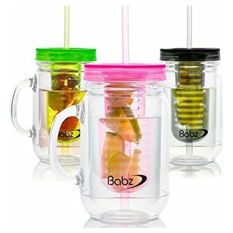Plastic Mason Jars with Straws - 3PC Set Cover