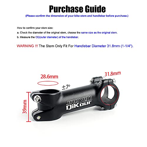 Bike Stem 31.8 Bicycle Stem 7 Degree Handlebar Riser Extender For Road Bike, Mountain Bike, Mtb, Bmx, Cycling (Only Fit 1.25"/31.8Mm Handlebar) (31.8 X 80Mm) #TOP1