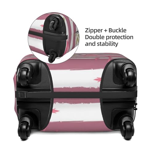 Flamingo Stripe Luggage Cover Elastic Washable Protector Anti-Scratch Travel Suitcase Covers With Concealed Zipper For 18-32 Inch Luggage Large4