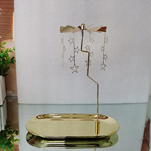 Kingnero Carousel Candle Rotary Candle Holder Spinning Candleholder Windmill Rotating Tealight Candlestick For Home Decoration (Oval Tray) #TOP2
