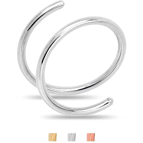 14k Gold Filled Double Hoop Nose Ring for Women and Men