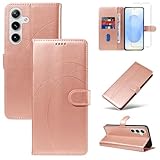 [Fonction support, porte-monnaie et fermoir magnétique] - L'coque pour Samsung Galaxy S25 5G peut être utilisé comme un support, ce qui offre une grande commodité pour le visionnage de vidéos en mains libres. Aussi il dispose de fentes pour cartes à l'intérieur, nous pouvons stocker des cartes de crédit, de l'argent ou des cartes d'identité.En outre, il a la fonction de fermoir magnétique, qui fournit une protection complète pour le téléphone.