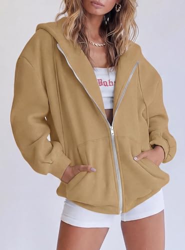 Image of PRETTYGARDEN Women's 2026 Spring Zip Up Y2K Hoodies Casual Long Sleeve Sweatshirts Fall Winter Track Jackets with Pockets