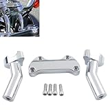 FINMOKAL Chrom 10,2 cm hoch Pullback Lenker Riser Top Clamp Kit für 2,5 cm Lenker, kompatibel mit Harley Dyna Wide Road Glide Softail Sportster Street Bob