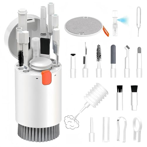 20 in 1 Multifunctional Cleaner Kit fit for Electronic Devices, Keyboard Cleaning Kit, Versatile Computer Screen Cleaning Brush Tool for Smartphone,Earbuds Camera Monitor Tablet (White)