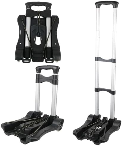 Folding Trolley Cart - Portable Hand Sack Two-Wheel Heavy Duty Luggage Carrier for Home, Travel, Shopping, Camping, Festival & Garden