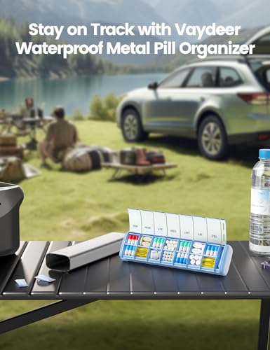 Vaydeer Organizador de comprimidos semanal de 7 dias (suporta 2 vezes por dia), estojo de comprimido