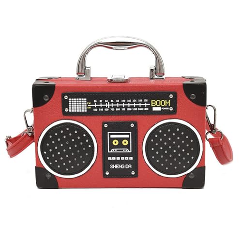 Sac à bandoulière en forme de radio rétro au design créatif unique pour femme