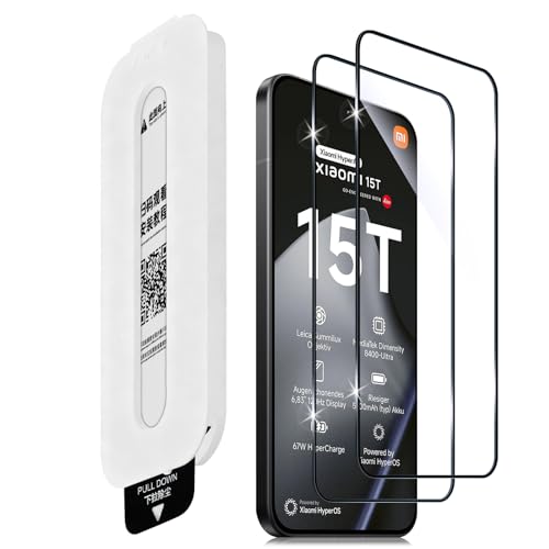 Aerku Schutzfolie für Xiaomi Mi 15T Pro/15T 5G für Panzerglas Härte 9H Anti-Kratz Folie 0 33 mm Ultra-Dünn Displayschutzfolie Berührungsempfindlich Blasenfrei mit Schnellmontage 2er-Pack