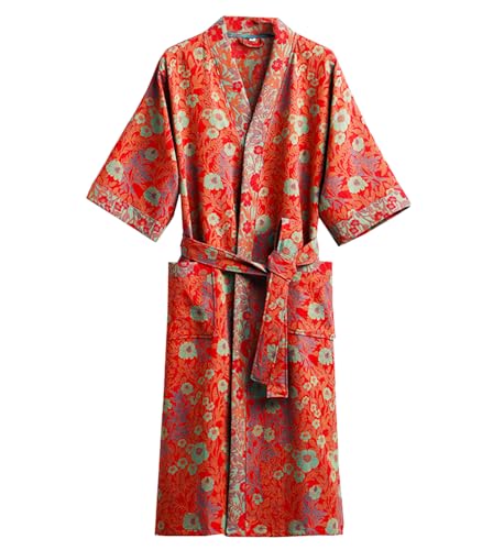 PRINCESS BRIDE 3/4 Sleeve Close Skin Cotton Gauze Summer Breathable Soft Pajamas Spa Bath Quick Dry Robe for Couples