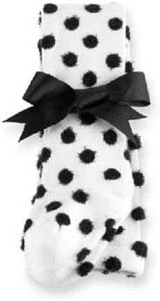 Mud Pie 2 Pairs 2 Styles BLACK & WHITE POLKA Fuzzy DOTS Tights 0-6 Months Baby gift