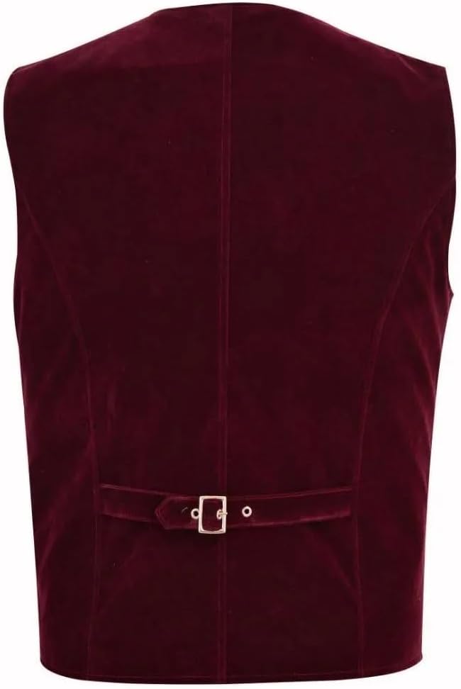 Darkrock Men's Designer Stylish Premium Quality Casual Red Velvet Vest