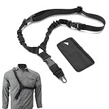 Adjustable Single Point Sling, Traditional Sling Quick Release Flexible, One Point Slings with Length Adjuster & Metal Hook for Outdoors