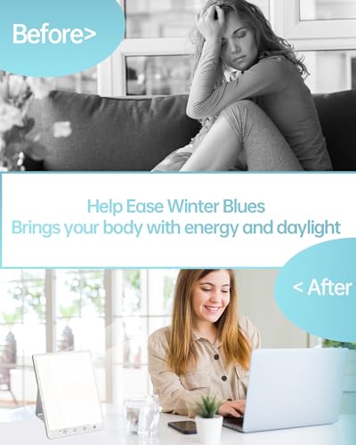 Plynvexa Light Therapy Lamp with 10,000 Lux, UV-Free, LED Bright White Light with 3 Color Temperature, 3 Brightness Levels, 20-60min Timer, Touch Control Happy lamp - Boost Mood, Sleep & Focus - Thumbnail 7