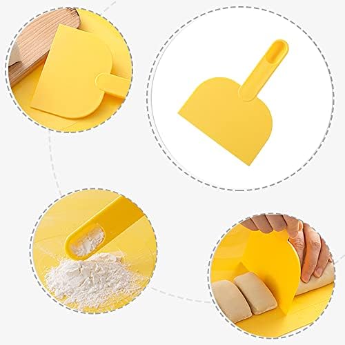 3 Pcs Dough Scraper Plastic Dough Cutter Multifunctional Scraper for Cut Dough Bread Cakes Cream Pizza and Baked Goods